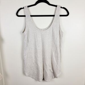 L'agence Beige Linen Sparkly Metallic Tank Top